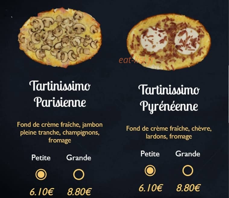Menu Pizza Tempo - Pizza Tempo Angers - Les tartines 2