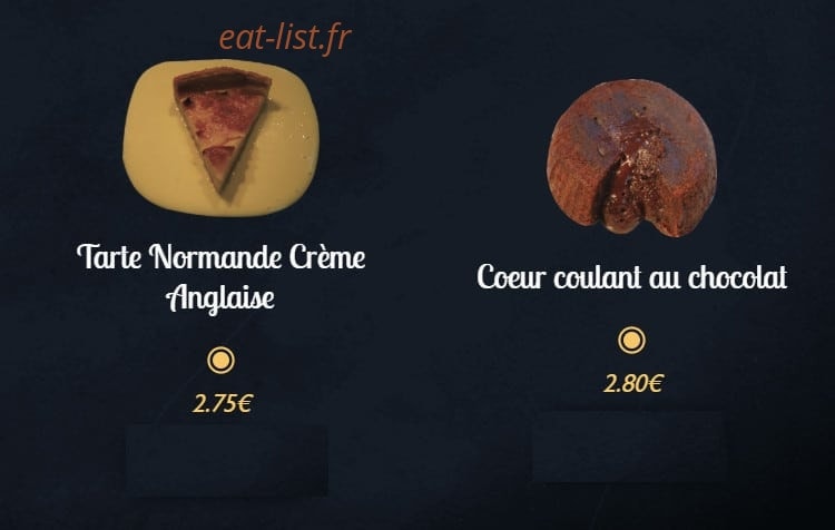 Menu Pizza Tempo - Pizza Tempo Angers - Desserts pâtissiers 2