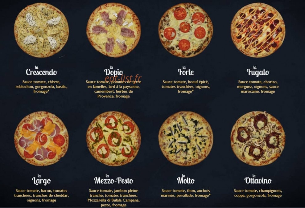 Menu Pizza Tempo - Pizza Tempo Angers - Pizzas 4