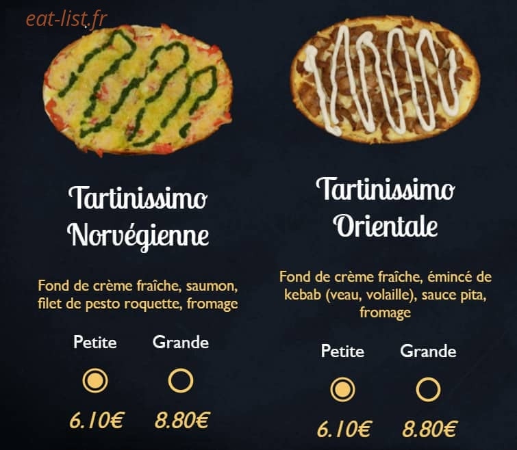 Menu Pizza Tempo - Pizza Tempo Angers - Les tartines