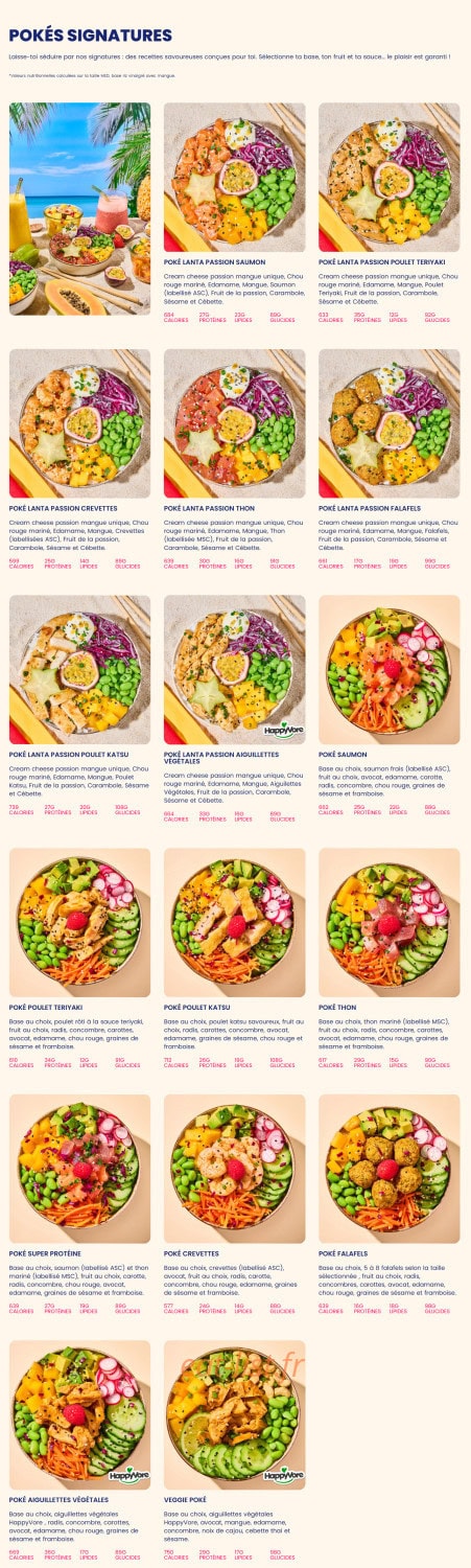 Menu Pokawa - Pokés signature