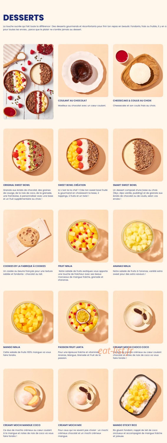 Menu Pokawa - Desserts