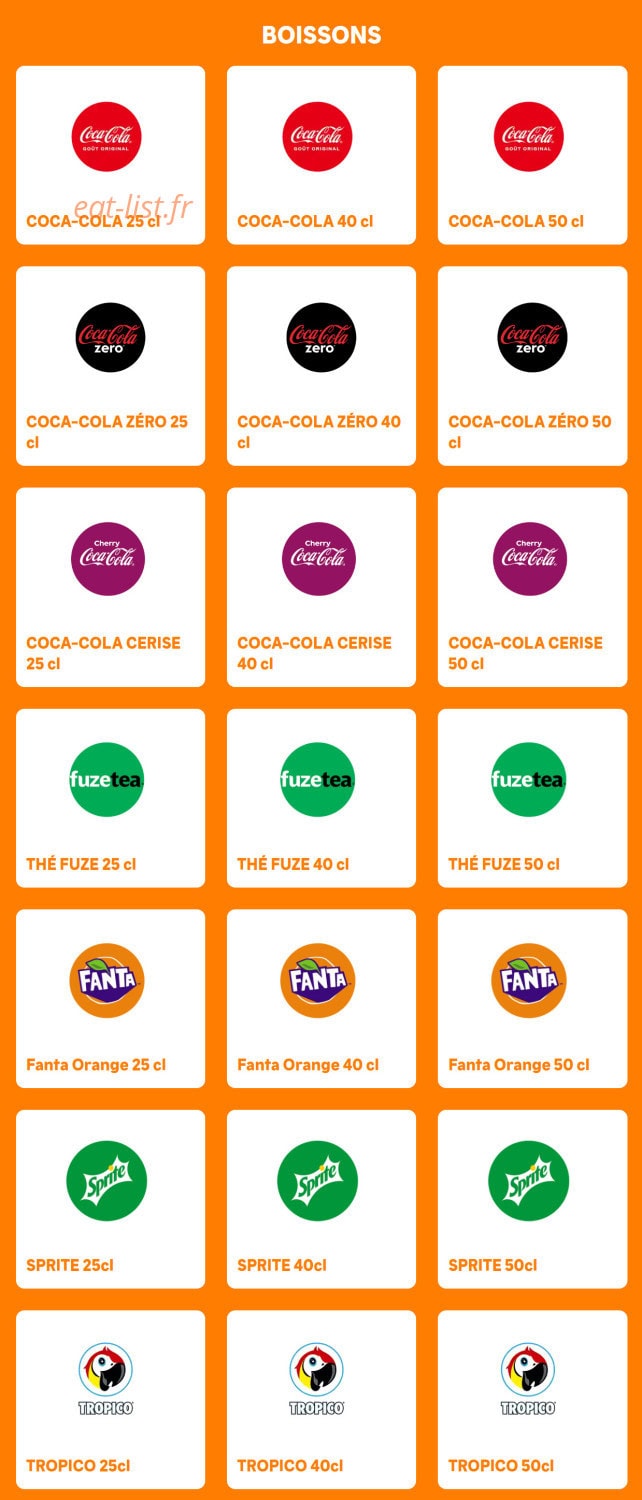 Popeyes — carte page 13