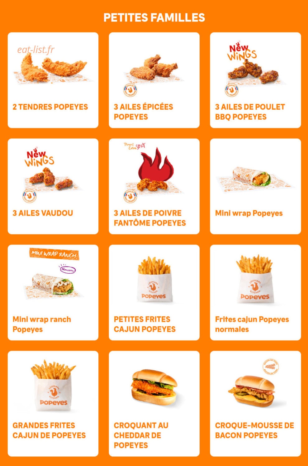 Popeyes — carte page 5