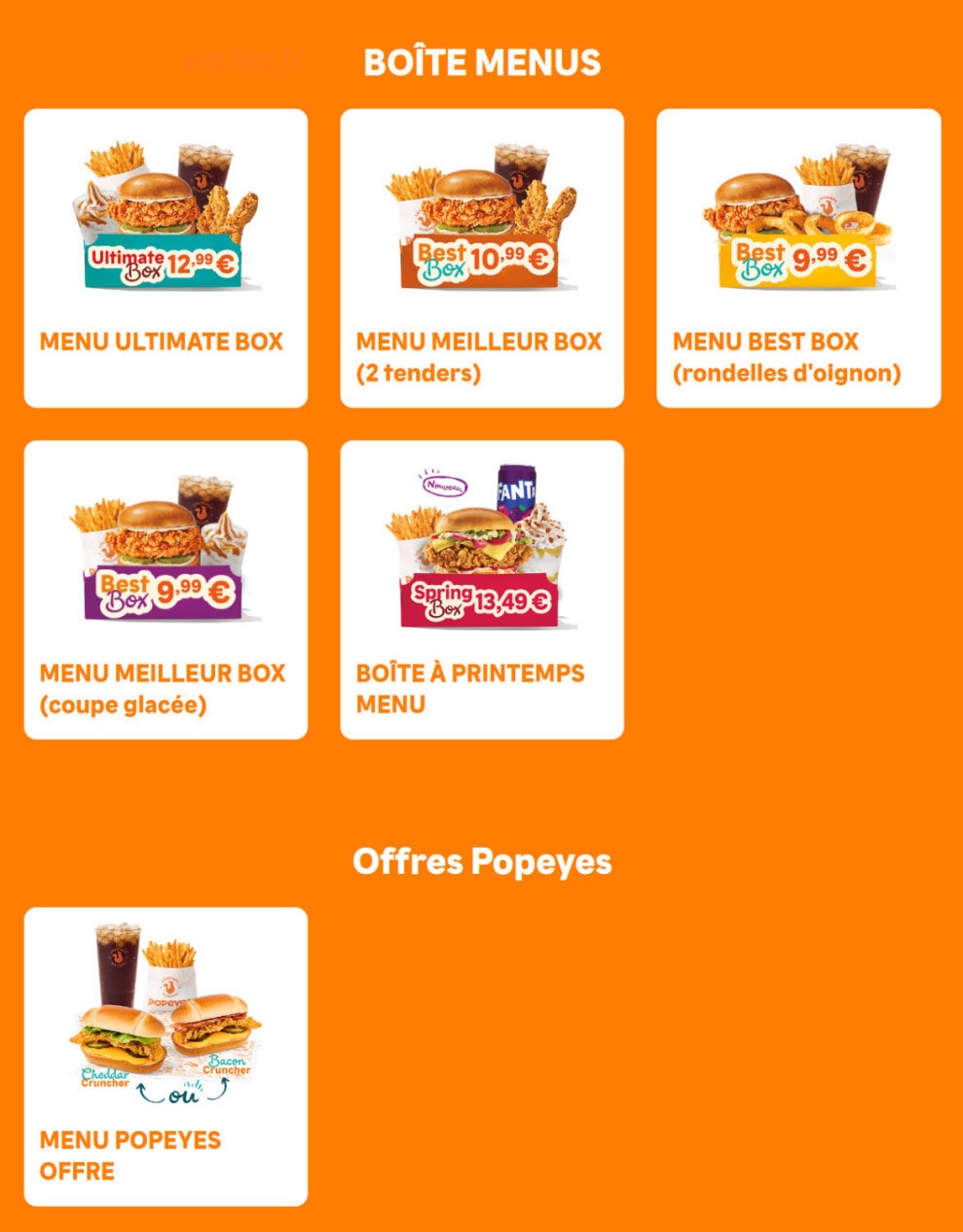 Popeyes — carte page 7