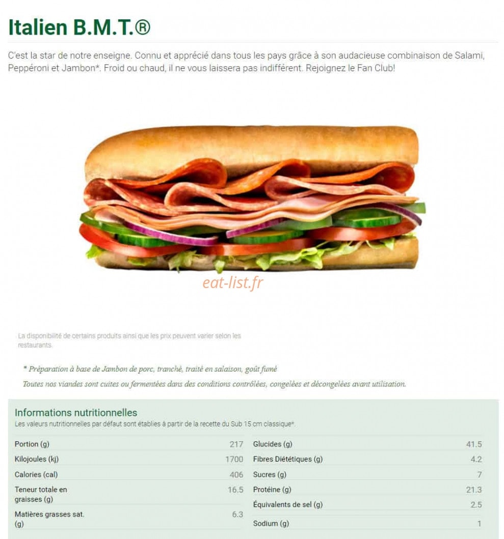 Subway — carte page 7