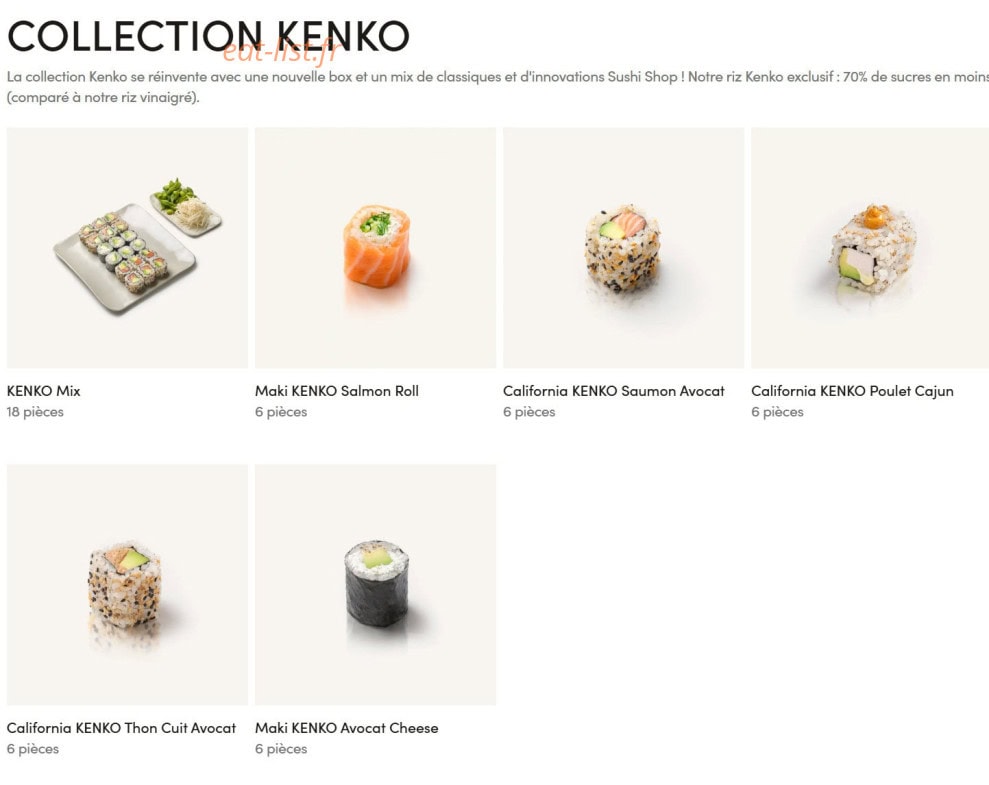 Sushi Shop — carte page 2
