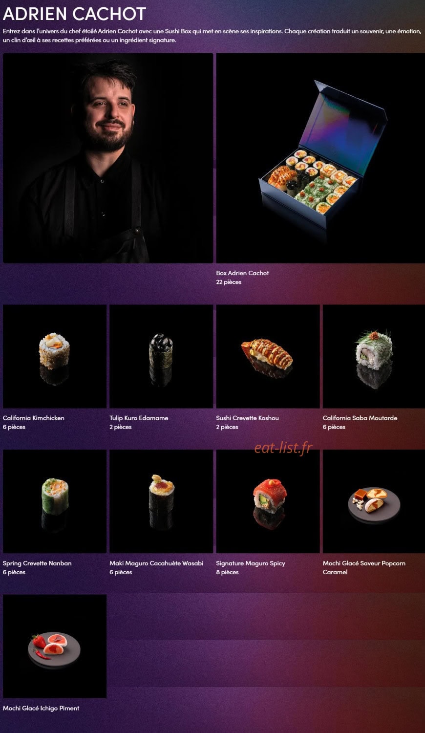 Sushi Shop — carte page 1