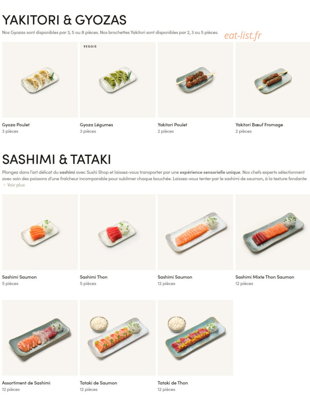 Sushi Shop — carte page 13