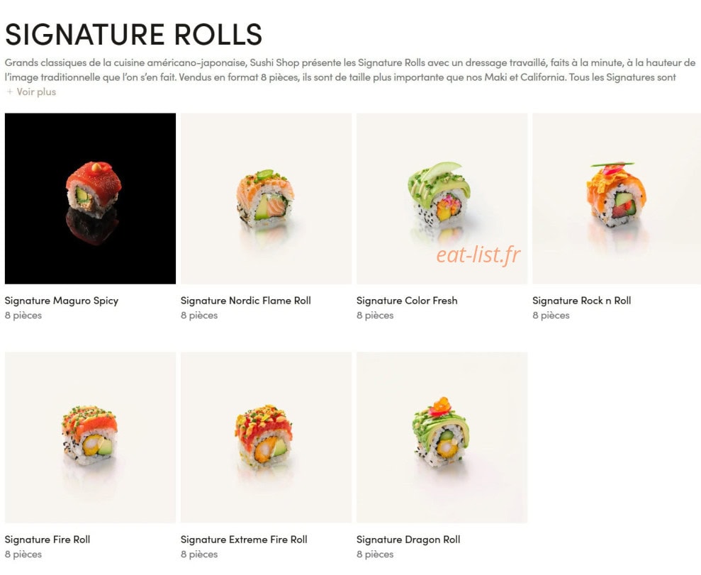 Sushi Shop — carte page 10