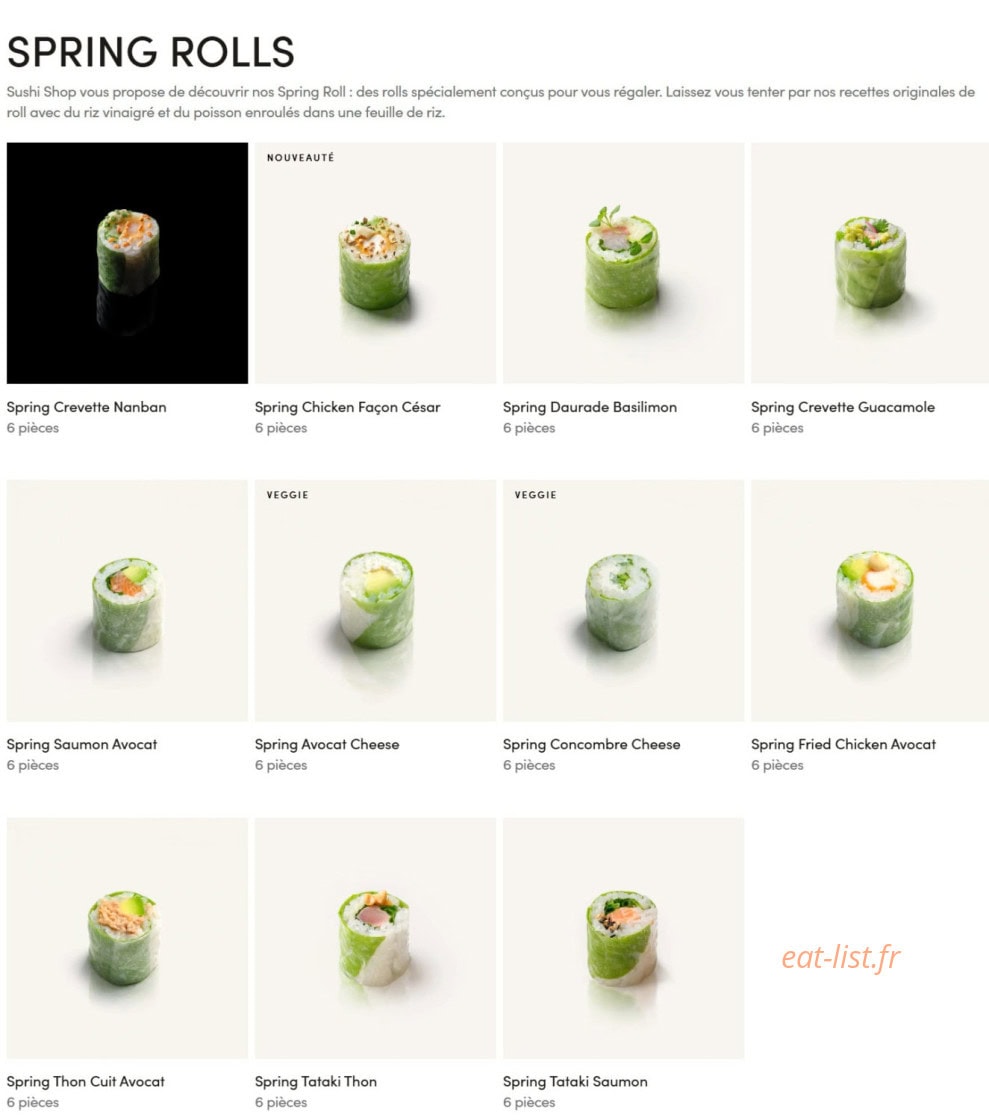 Sushi Shop — carte page 9