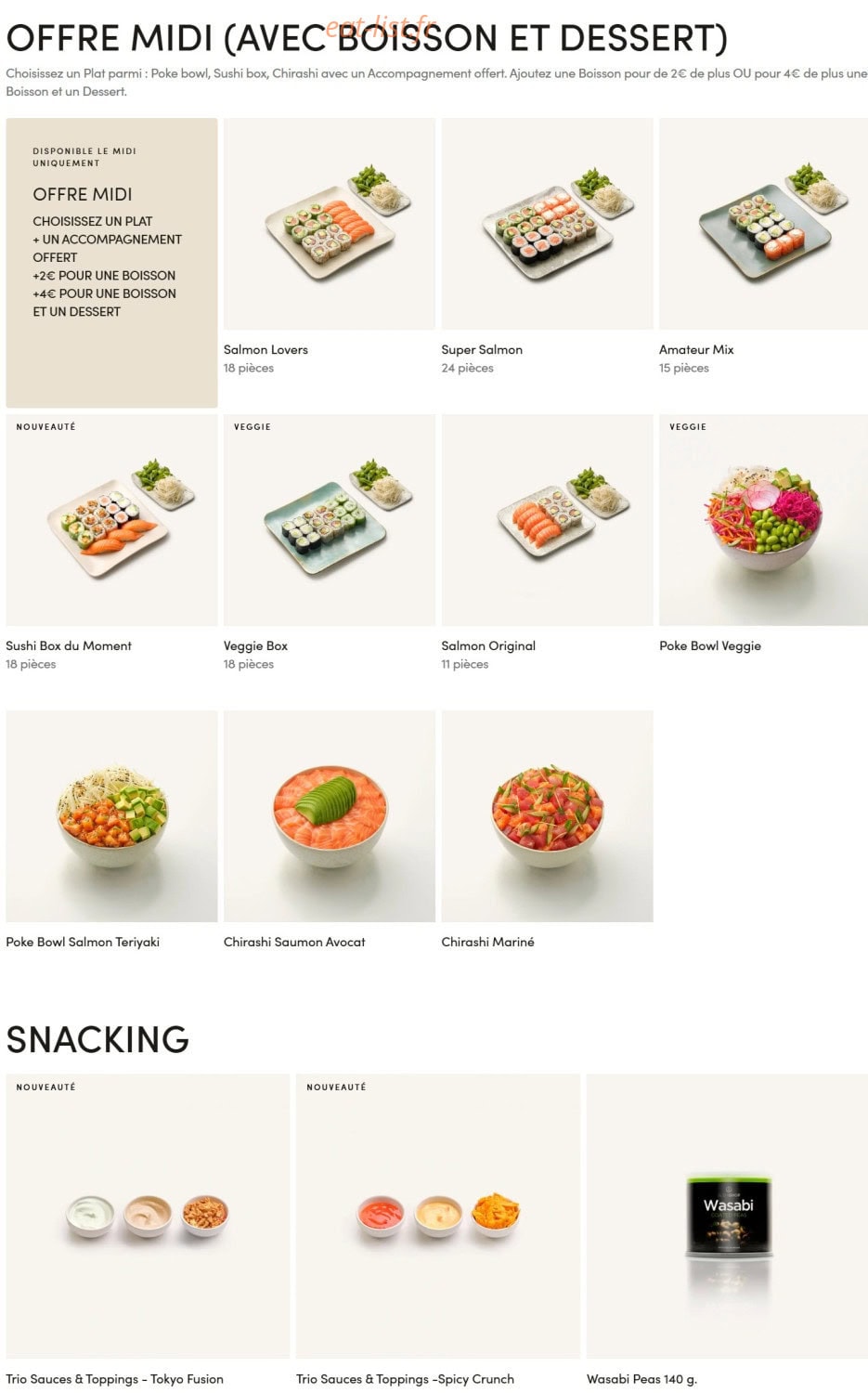 Sushi Shop — carte page 14