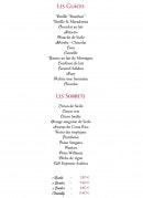 Carte et menu de Brasserie du Théâtre à Bourg en Bresse — Les glaces et sorbets