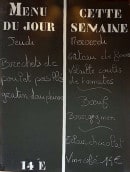 Menu Le Grillon - Un exemple de l' ardoise du jour