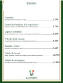 Menu La Storia - Les entrées