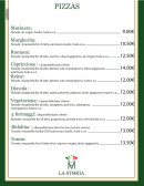 Menu La Storia - Les pizzas