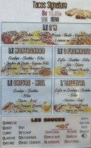 Menu O'2M - Les tacos signatures