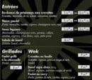 Menu Wasabi Sushi - Entrées, grillades et wok