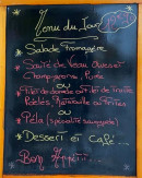 Carte et menu de Bistrot De La Fontaine à Hauteville Lompnes — Un exemple de menu du jour