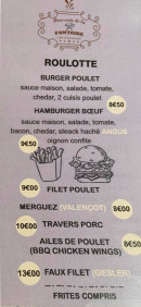 Carte et menu de Bistrot De La Fontaine à Hauteville Lompnes — Les burgers et viandes