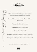 Carte et menu de Le Hauteville à Plateau d'Hauteville — Les producteurs