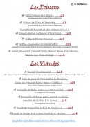 Menu Belle Rive - Les poissons et viandes