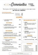 Carte et menu de Le Clos des Demoiselles à Villebois — La carte