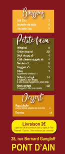 Carte et menu de Pizzburger à Pont d'Ain — 4