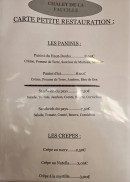 Menu Chalet De La Faucille - Les paninis et crêpes