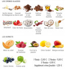 Menu Il Vesuvio - Les glaces et sorbets