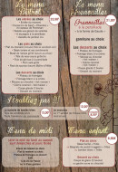 Menu Au Cochon Rouge - Les menus