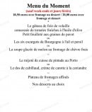 Menu Hôtel-Restaurant du Commerce - Le menu du moment