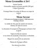 Menu Hôtel-Restaurant du Commerce - Les menus grenouilles, saveur