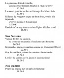 Menu Hôtel-Restaurant du Commerce - Les entrées suite, poissons, viandes 