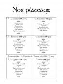Carte et menu de L'air du large à Bellegarde sur Valserine — Les plateaux