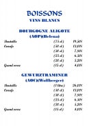 Menu Crêperie des arts - les vins blancs page 2