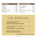 Menu Les Présidents - La cafétèrie, les thés, les infusions et ardoises