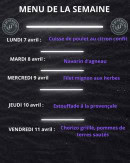 Menu Le Justinois - Menu de la semaine