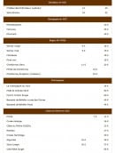 Carte et menu de Auberge de la Tour à Amberieux en Dombes — Les vins de Bordeaux en AOC, les vins de Bourgogne en AOC...
