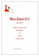 Carte et menu de Auberge des Bichonnieres à Amberieux en Dombes — Le menu enfant