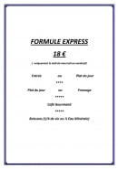 Carte et menu de Auberge des Bichonnieres à Amberieux en Dombes — La formule express