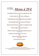 Carte et menu de Auberge des Bichonnieres à Amberieux en Dombes — Le menu à 29€