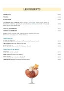Menu La Casa della Pizza - Les desserts