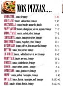 Menu le petit fournil - Les pizzas 