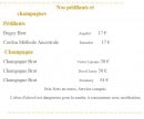 Menu Au Vieux Meillonnas - Les champagnes