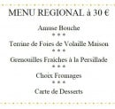 Menu Au Vieux Meillonnas - Le menu régional