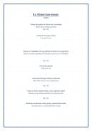 Menu La Table du Gouverneur - Menu gouverneur