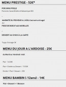 Menu L 'Atelier par K - Les menus