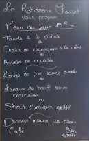 Carte et menu de La rôtisserie à Montreal la Cluse — Un exemple de menu du jour