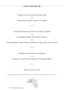 Menu Les Caudalies - Le menu terroir